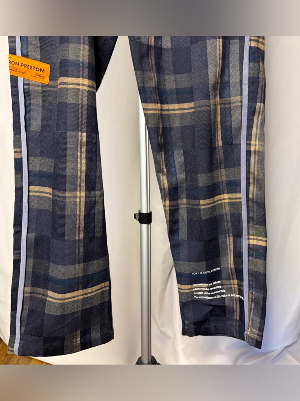 Heron Preston FW19 Plaid Stripe Track Pants Rare Text Made in Italy Size med - Picture 5 of 15